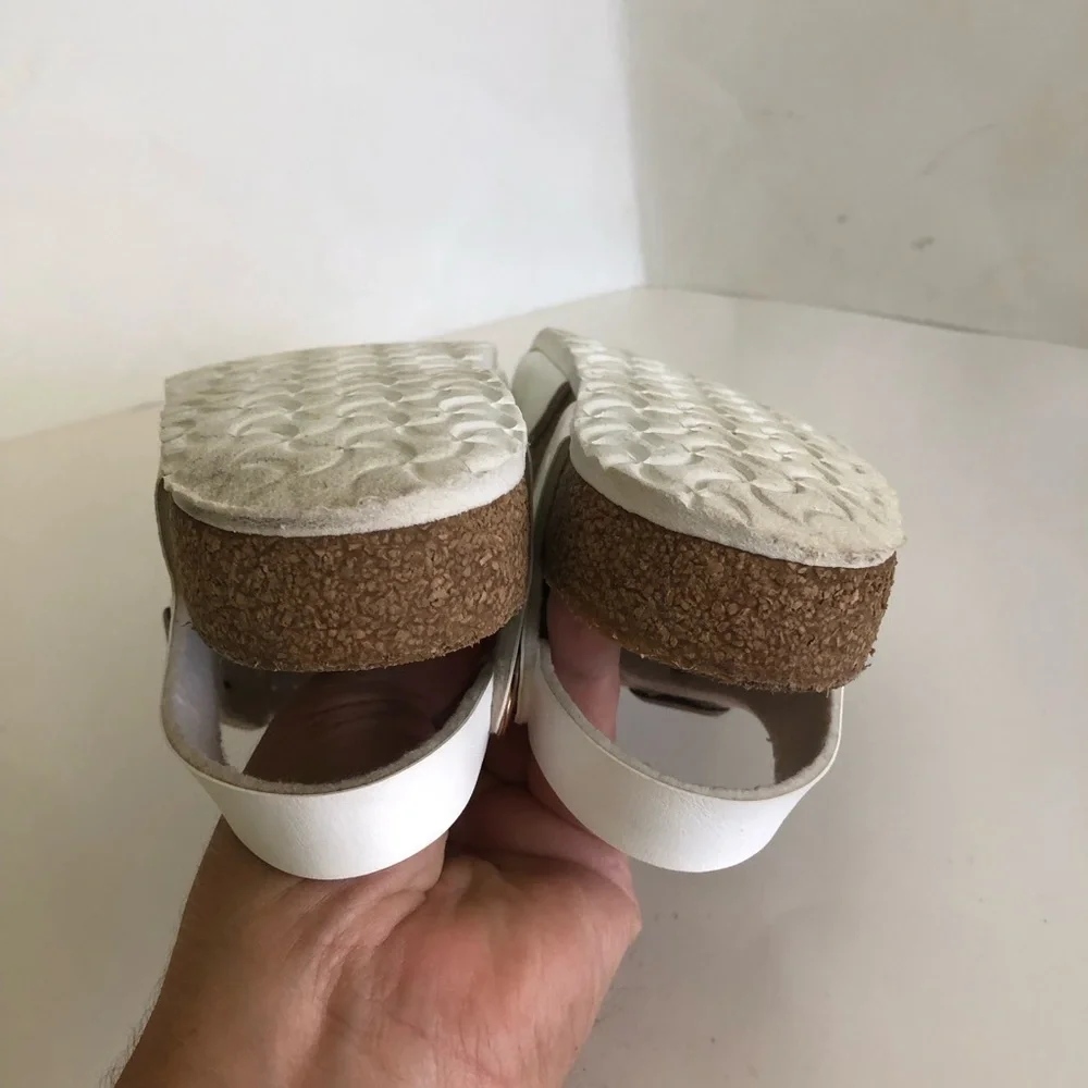 Birkenstock Girls Rio Birko-Flor  White Sandals Size 3-3.5/34